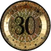 SALE Papp-Teller Happy Birthday 30 gold-schwarz, 10 Stück, ca. 23cm