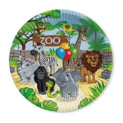 SALE Pappteller Zoo, 8 Stück, Ø 23 cm