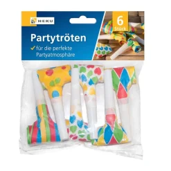 SALE Partytröten / Luftrüssel, bunte Motive sortiert, 6 Stück