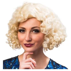 SALE Perücke Damen Kurzhaar Bob Pagenkopf mit Locken, Charlston 20er, Flirty Flapper, blond