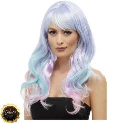 SALE Perücke Damen Langhaar Clamour Deluxe mit Farbverlauf, STYLEBAR, Türkis-Lila