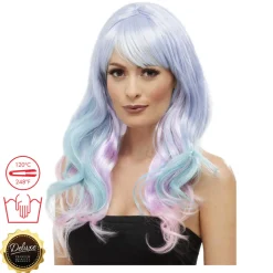 SALE Perücke Damen Langhaar Clamour Deluxe mit Farbverlauf, STYLEBAR, Türkis-Lila