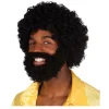 SALE Perücke Herren Afro mit Bart, Rufus, schwarz