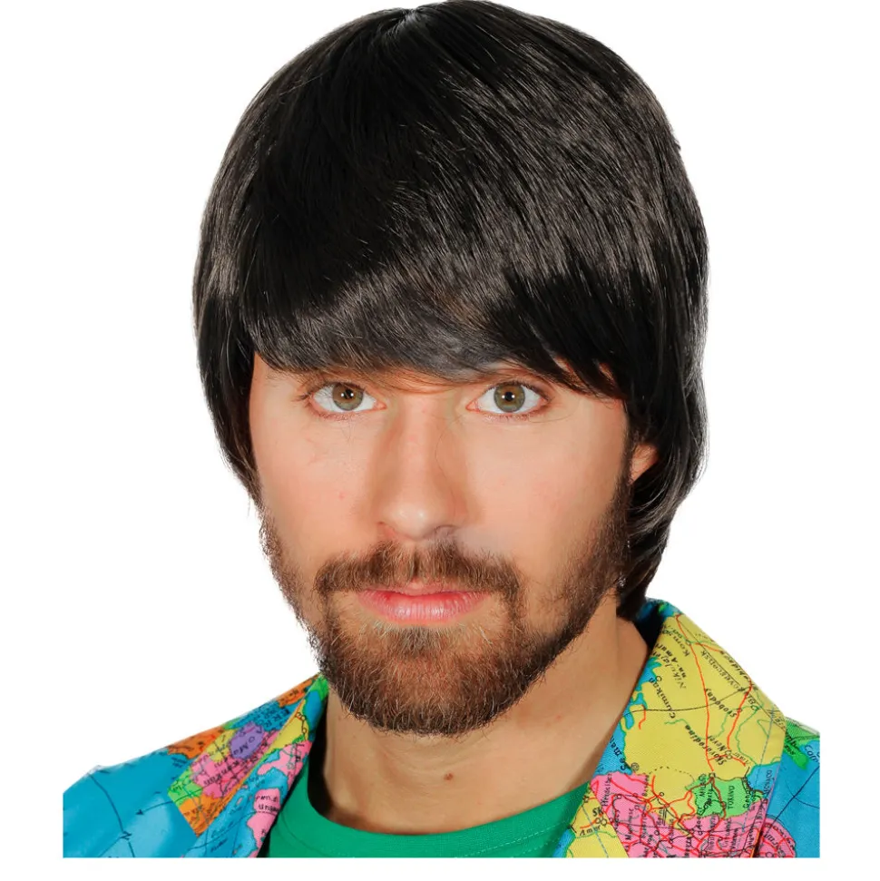 SALE Perücke Herren Pagenkopf Music Man Hero Guy, schwarz