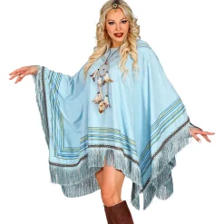 SALE Poncho Hippie Deluxe, hellblau