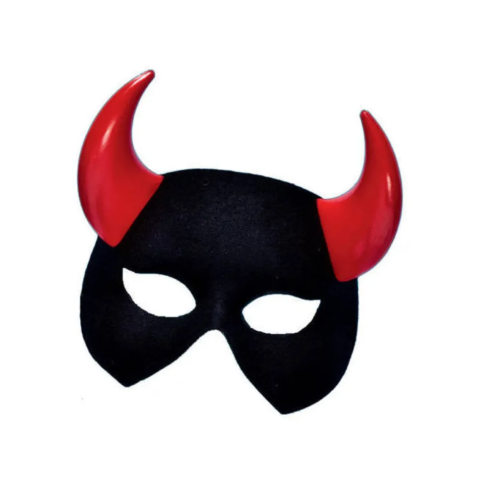 SALE Qualitäts-Maske Teufel, schwarz rote Hörnern