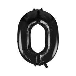 SALE Riesiger Folienballon Zahl 0, Premiumqualität, Höhe: ca. 86 cm, Farbe: Schwarz