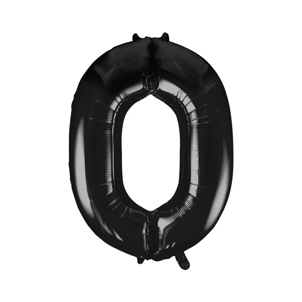 SALE Riesiger Folienballon Zahl 0, Premiumqualität, Höhe: ca. 86 cm, Farbe: Schwarz
