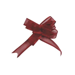 SALE Schleife aus Organza, ca. 20 mm, bordeaux, 5 Stk.