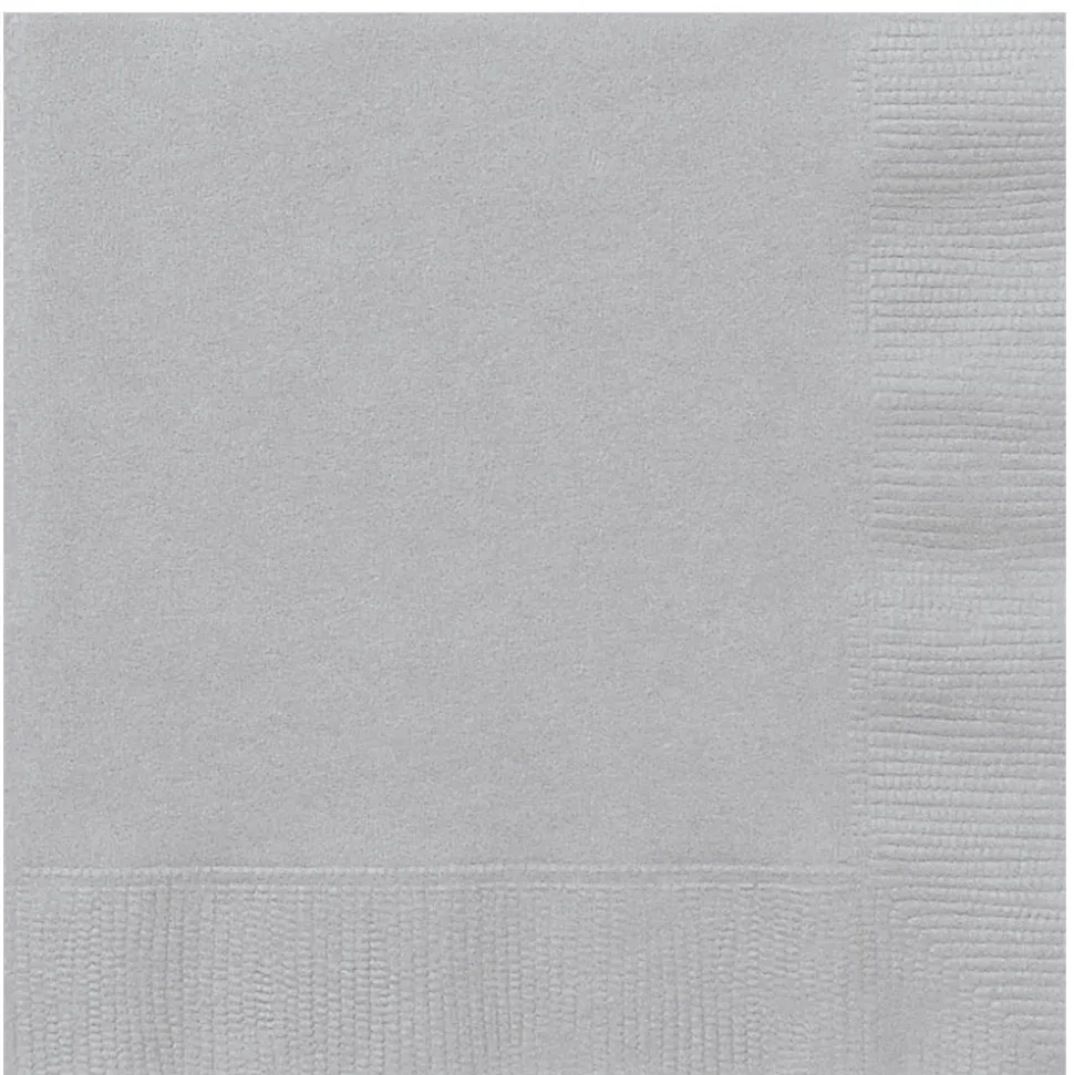 SALE Servietten aus Papier, 20 Stück, Größe ca. 25x25cm, silber