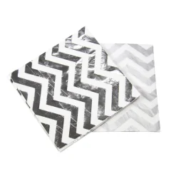 SALE Servietten Metallic Silber glanz, 33cm, 20 St.