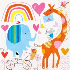 SALE Servietten mit Zoo-Tieren für Baby Shower Party, Größe: ca. 33 x 33 cm, 16 Stück
