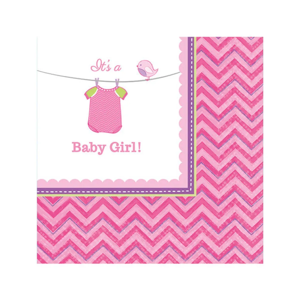 SALE Servietten Shower Baby Girl, 25x25 cm, 16 Stk.