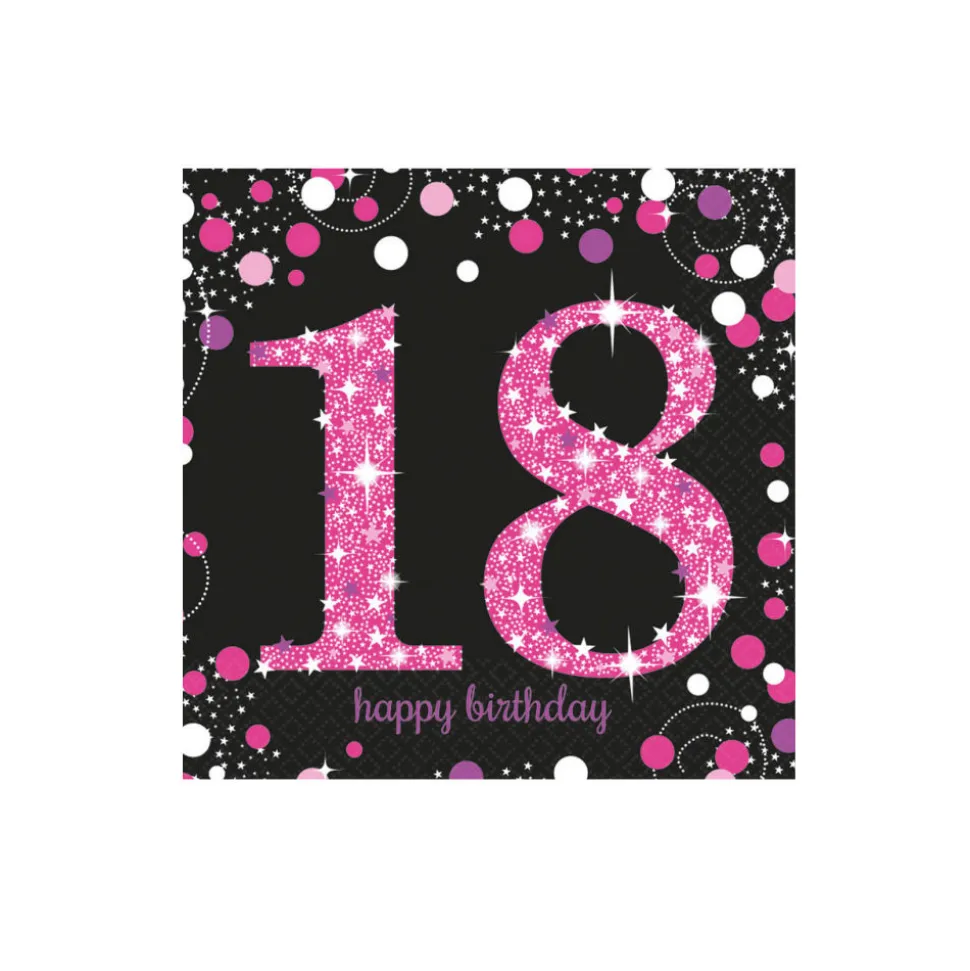 SALE Servietten Sparkling pink 18, 33x33cm, 16 Stk.