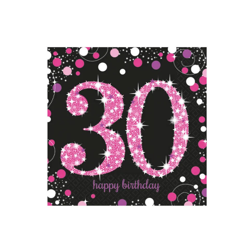 SALE Servietten Sparkling pink 30, 33x33cm, 16 Stk.