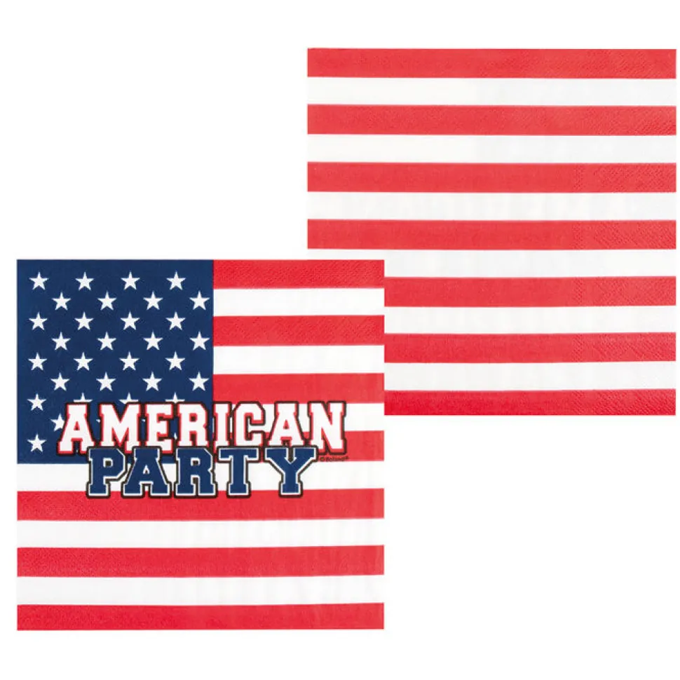 SALE Servietten USA Party, 12 Stück, ca. 33cm