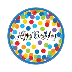 SALE Teller Konfetti Geburtstag, Ø 18 cm, 18 Stück