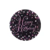 SALE Teller Sparkling pink Happy-Birthday / Herzlichen Glückwunsch, 23cm, 8 Stk.
