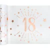 SALE Tischläufer Happy Birthday 18, weiß-rosé-gold, 30cm x 5m