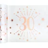 SALE Tischläufer Happy Birthday 30, weiß-rosé-gold, 30cm x 5m