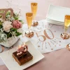 SALE Tischläufer Happy Birthday 50, weiß-rosé-gold, 30cm x 5m