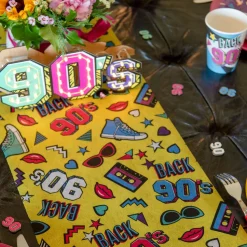 SALE Tischläufer 90s-Party, 30cm x 5m
