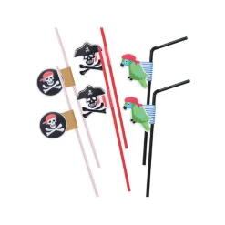 SALE Trinkhalme Totenkopfinsel, 6 Stk.