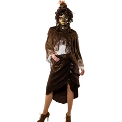 SALE Umhang Steampunk mit Rüschen, braun, Einheitsgröße
