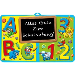 SALE Wand-Deko Bunter Schulanfang, 58x38 cm