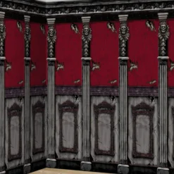 SALE Wand-Deko Gothic-Haus, ca. 1,2 x 12 m