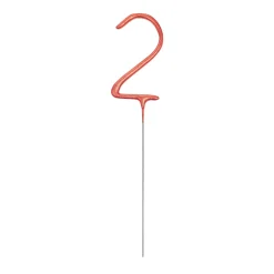 SALE Wunderkerze Zahl 2, ca. 18cm, Rosé-Gold