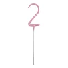 SALE Wunderkerze Zahl 2, ca. 18cm, Rosa