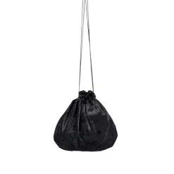 Samt-Beutel, ca. 27cm, schwarz