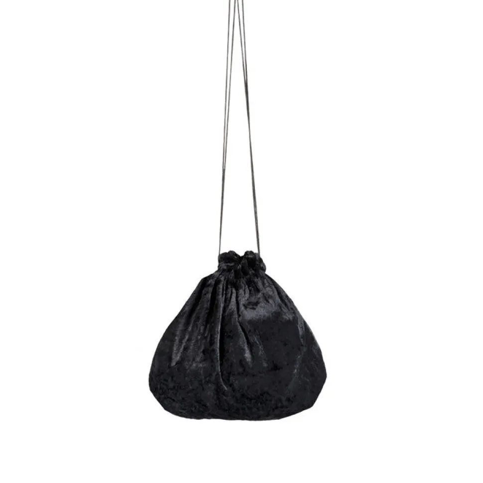 Samt-Beutel, ca. 27cm, schwarz