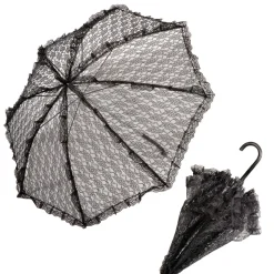 Schirm aus Spitze, schwarz, ø 83 cm