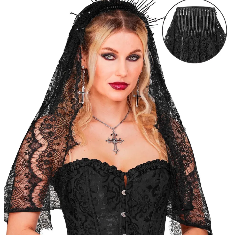 Schleier aus Spitze, schwarz