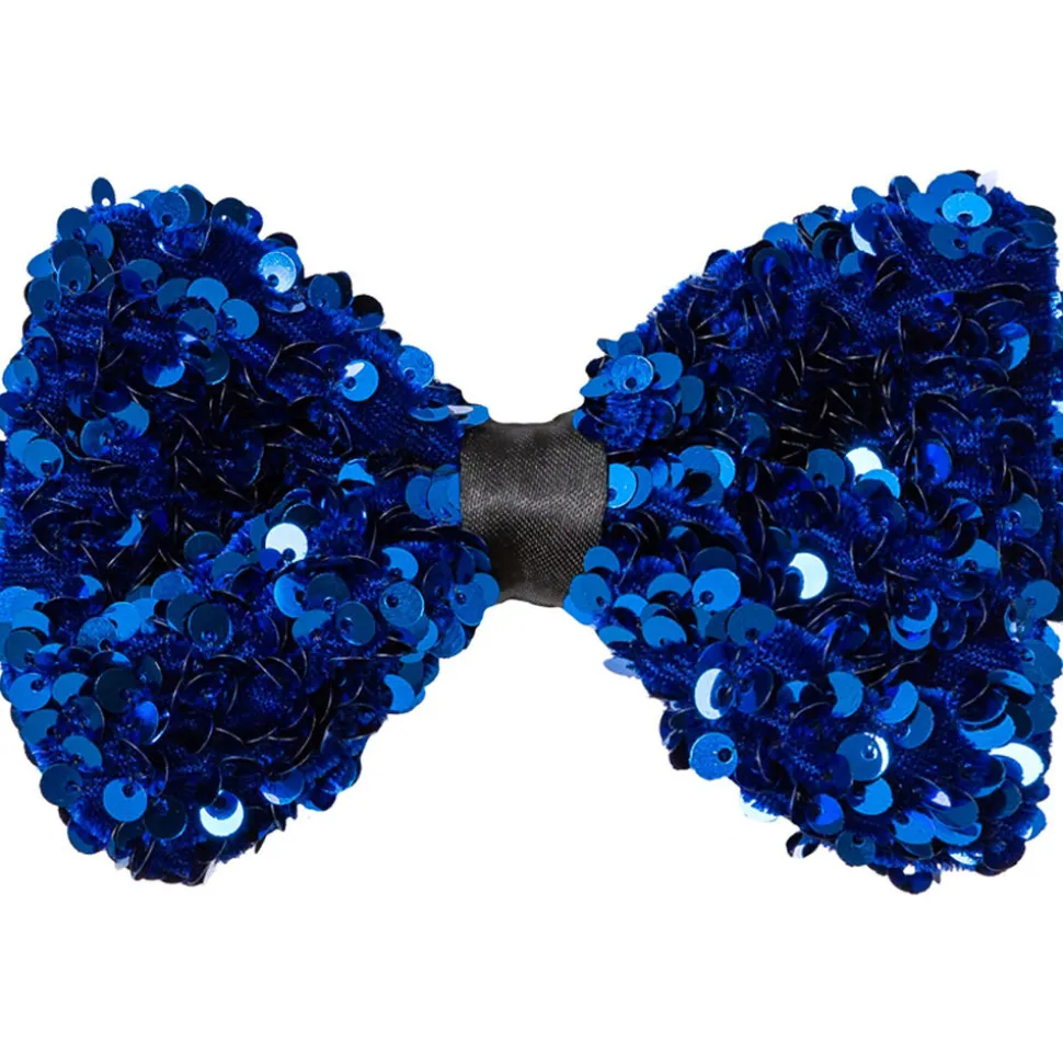 Schleife - Fliege mit Pailletten, blau
