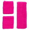 Schweißbänder mit Stirnband, Frottee, pink