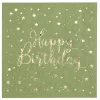 Serviette Happy Birthday, Olivgrün, 25 x 25 cm, 20 Stück