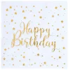 Serviette Happy Birthday, Weiss, 25 x 25 cm, 20 Stück