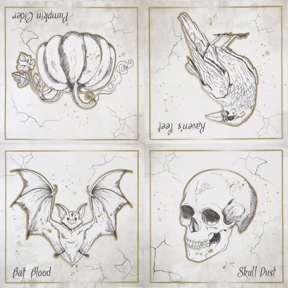 Servietten Creepy Curiosities, 33 x 33 cm, 20 Stück