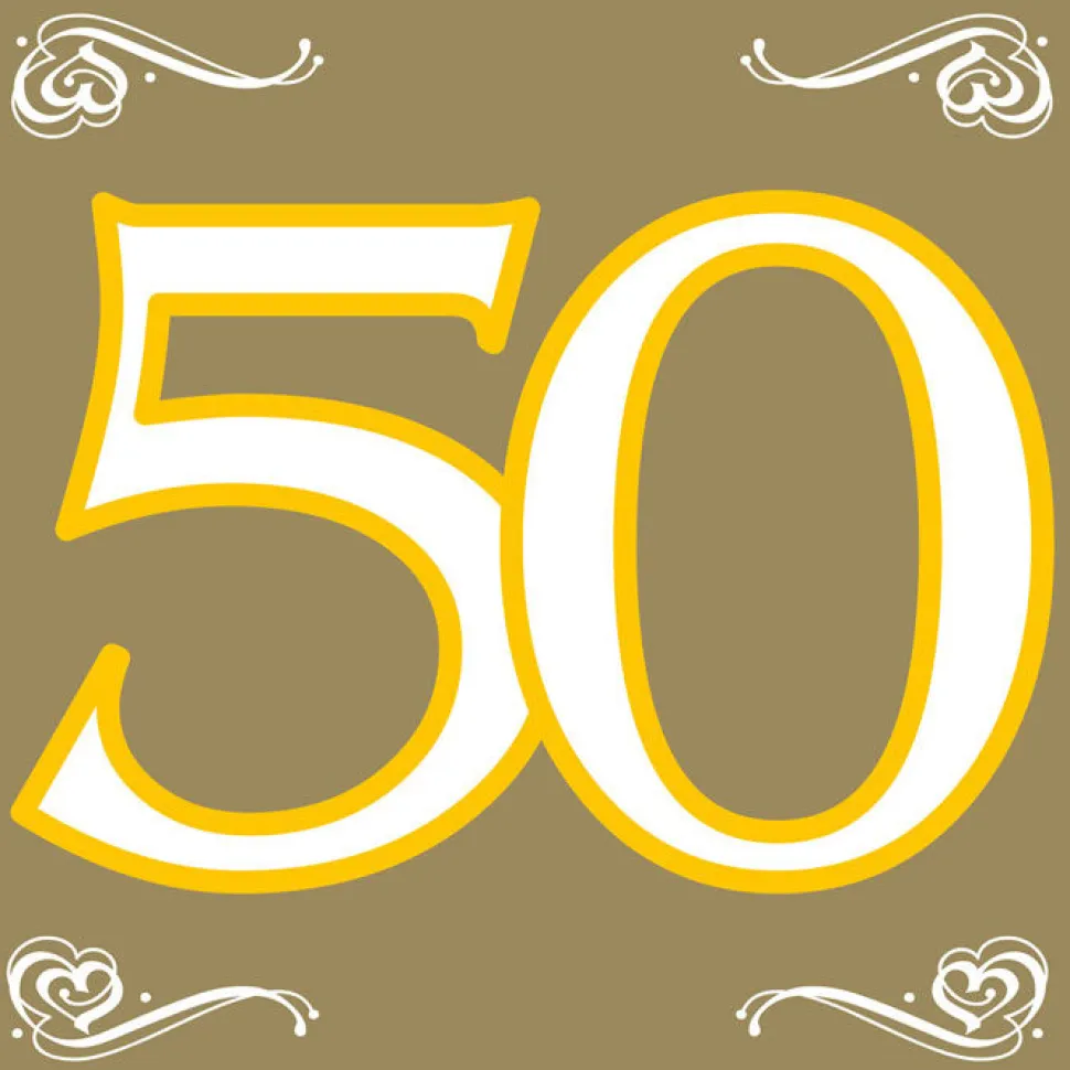 Servietten 50, gold, 33 cm, 20 Stck