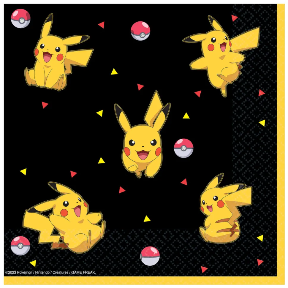 Servietten Pokemon, schwarz, 33 x 33 cm, 16 Stück