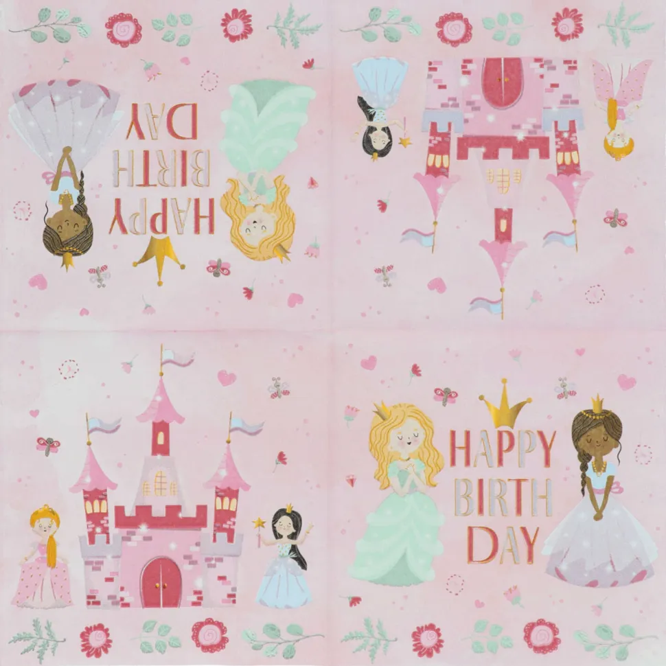 Servietten Pretty Princess, 33 x 33 cm, 20 Stück