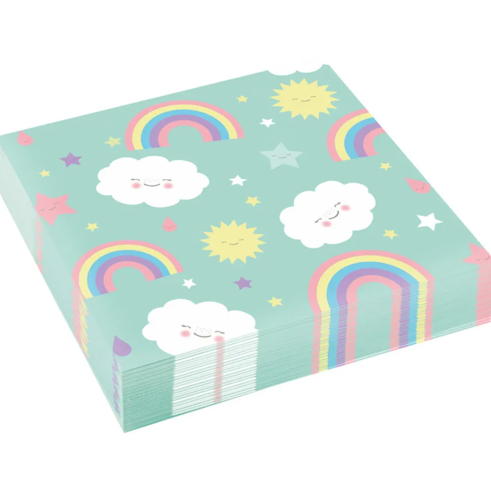 Servietten Regenbogen & Wolke, 33 x 33 cm, 20 Stück
