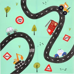 Servietten Wacky Wheels / Fahrzeuge, 33 x 33 cm, 20 Stück