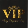 Serviette VIP Krone metallisiert, Schwarz, 33 x 33 cm, 10 Stück