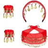 Set Bauchtänzerin Haarband, Hüfttuch, 2 Armbänder