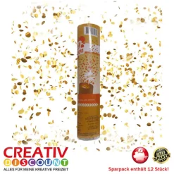 SPARPACK! Konfetti-Shooter Gold-Flitter 20cm 12Stk