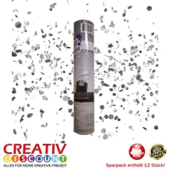 SPARPACK! Konfetti-Shooter Silber 20cm 12Stk